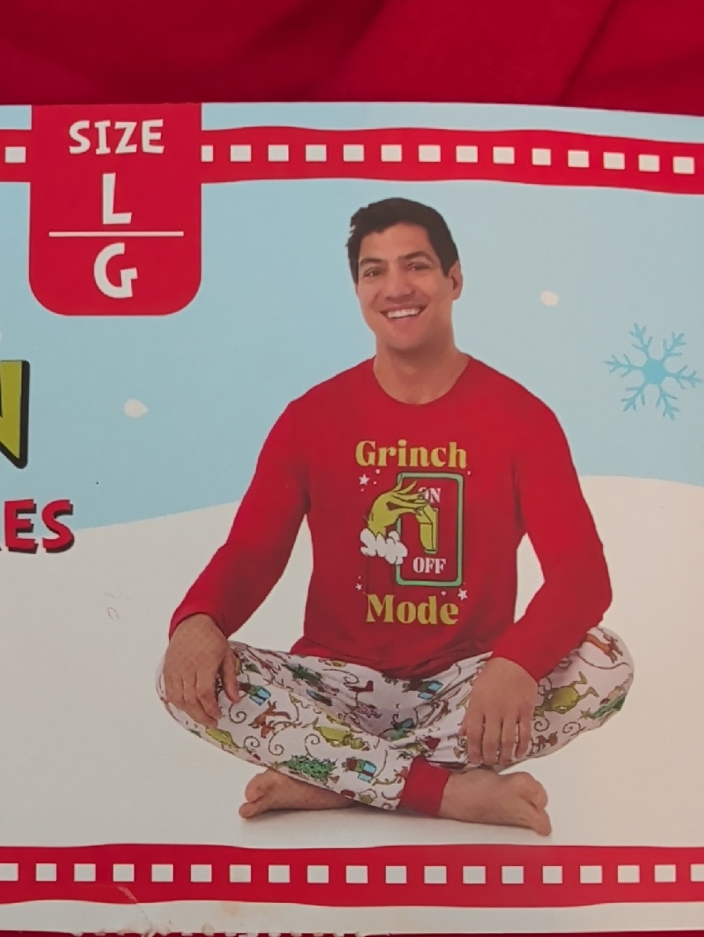 The Grinch Holiday PJ Set for Men - Red & Lime Green Size Large (42-44)
